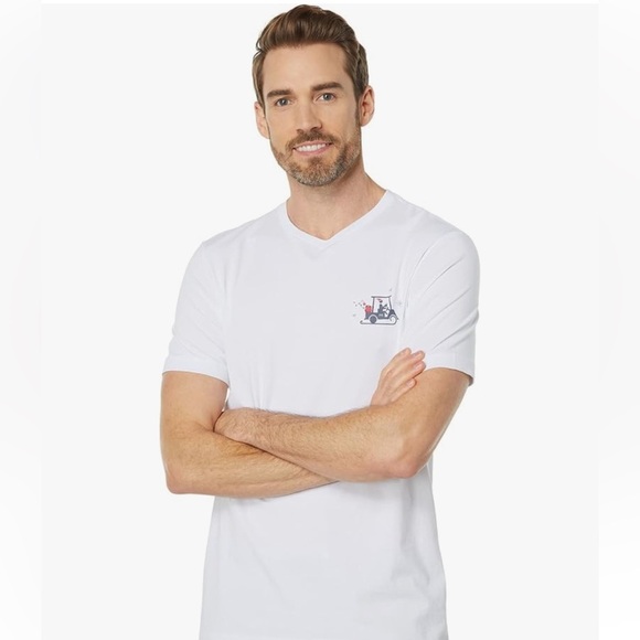 Travis Mathew white crewneck t shirt graphic holiday Santa too drunk to drive - Picture 2 of 11